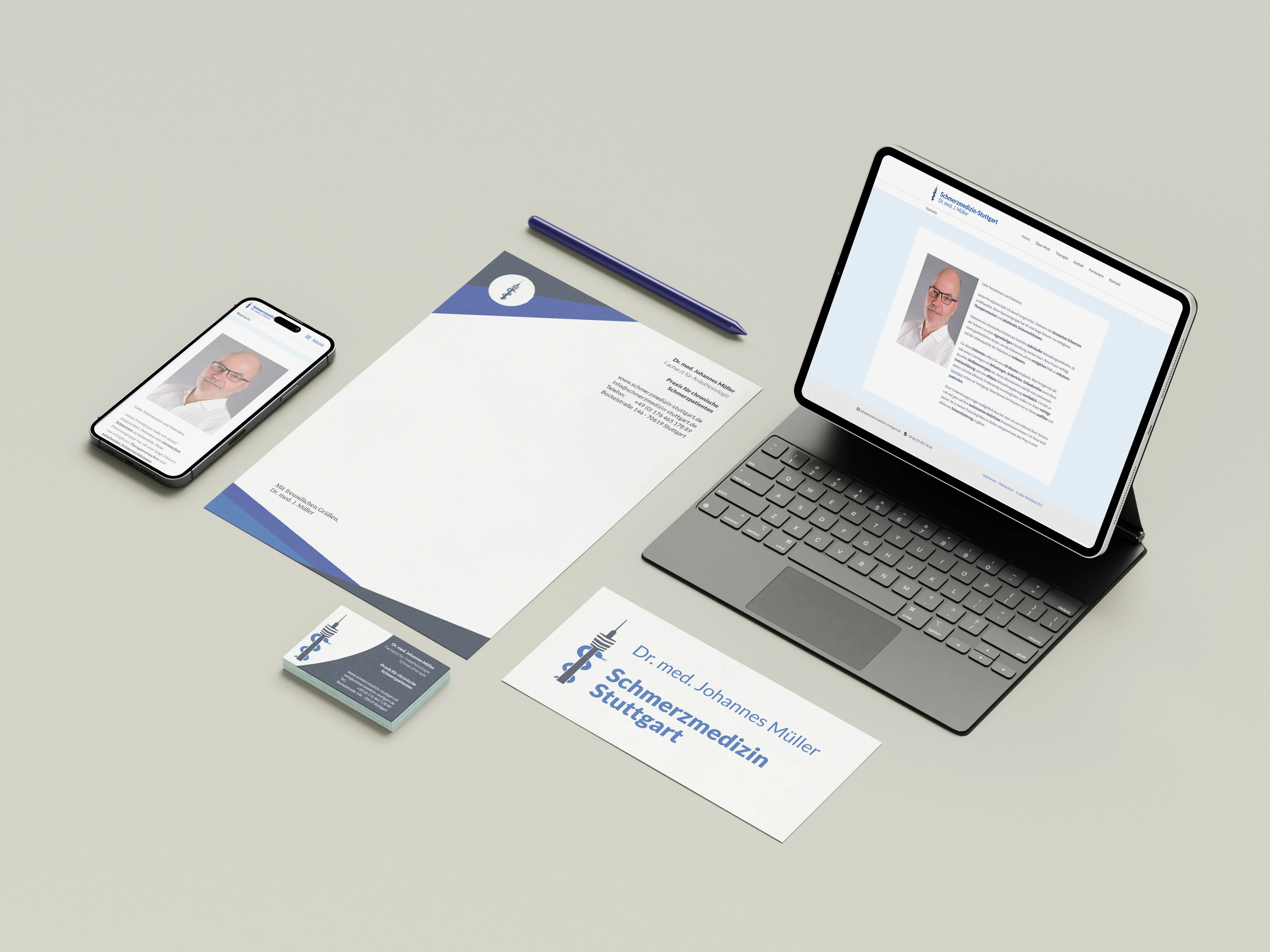 Design 1 Moderner Markenauftritt mit Geschäftsausstattung und digitalen Anwendungen